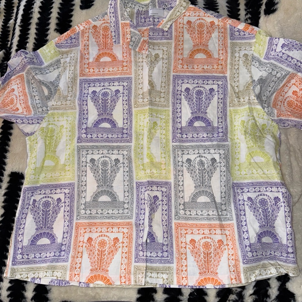 Men’s asos linen blend button down short sleeve